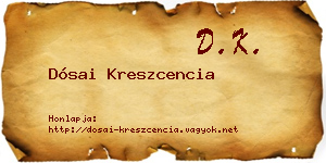 Dósai Kreszcencia névjegykártya